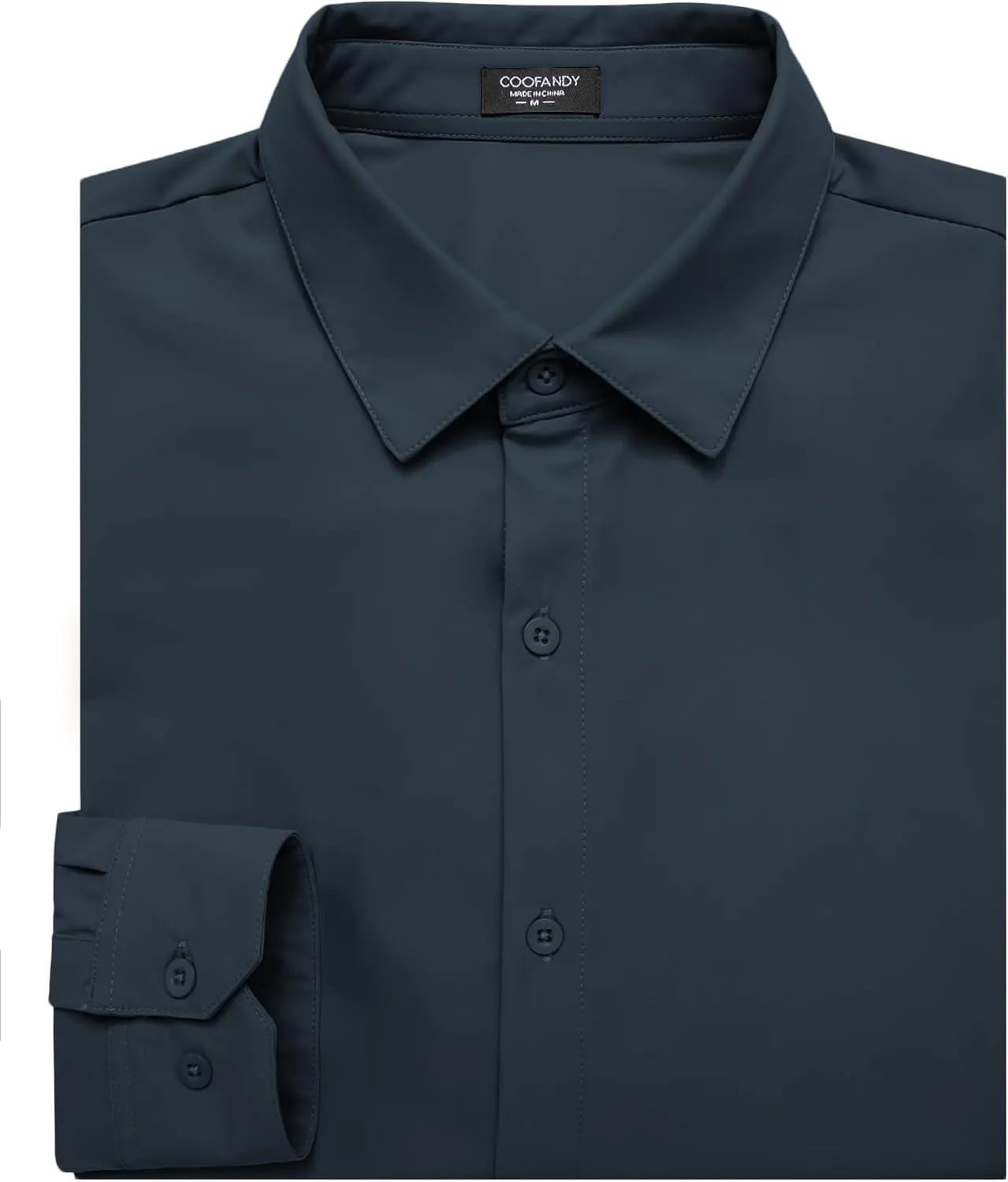 COOFANDY Men's Muscle Fit Dress Shirts Wrinkle Free Long Sleeve Button Down Shirt Stretch Business Shirt