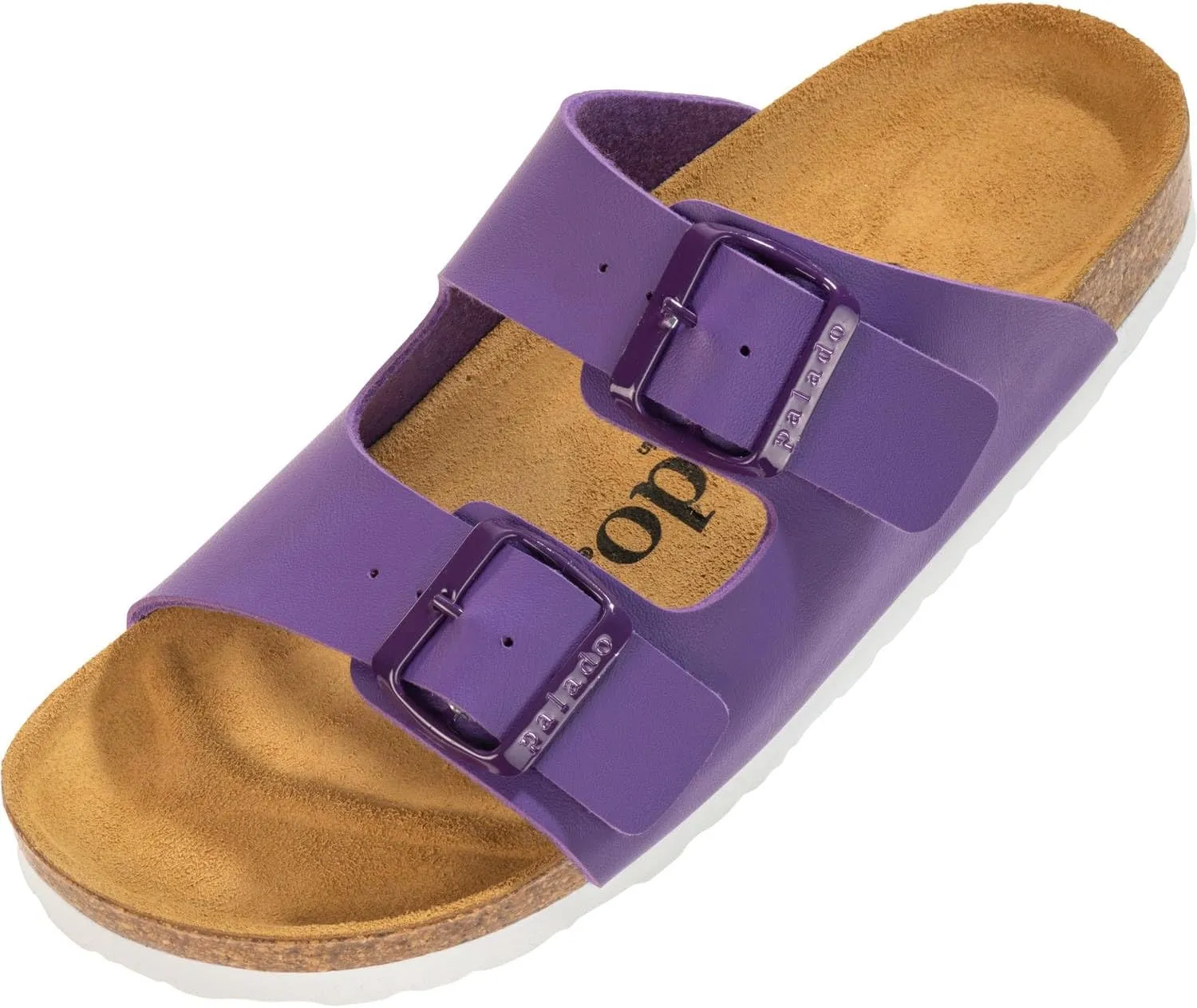 Corfu PF Women's Mules - Slippers with Natural Cork Footbed - Comfortable Sandals - Two-Strap - Made in Spain