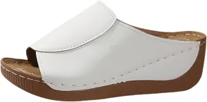 Cork Platform Sandals For Women Open Toe Wide Width Orthopedic Wedge Sandals Comfortable Summer Dressy Slip On Slides
