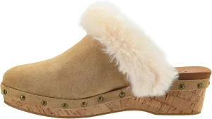 Corkys Footwear Just Fur Fun 1.75-Inch Wedge Mules, Slip-On, Memory Foam Insoles, Faux Fur Lining, Chic, Comfortable, Elegant Fall Footwear