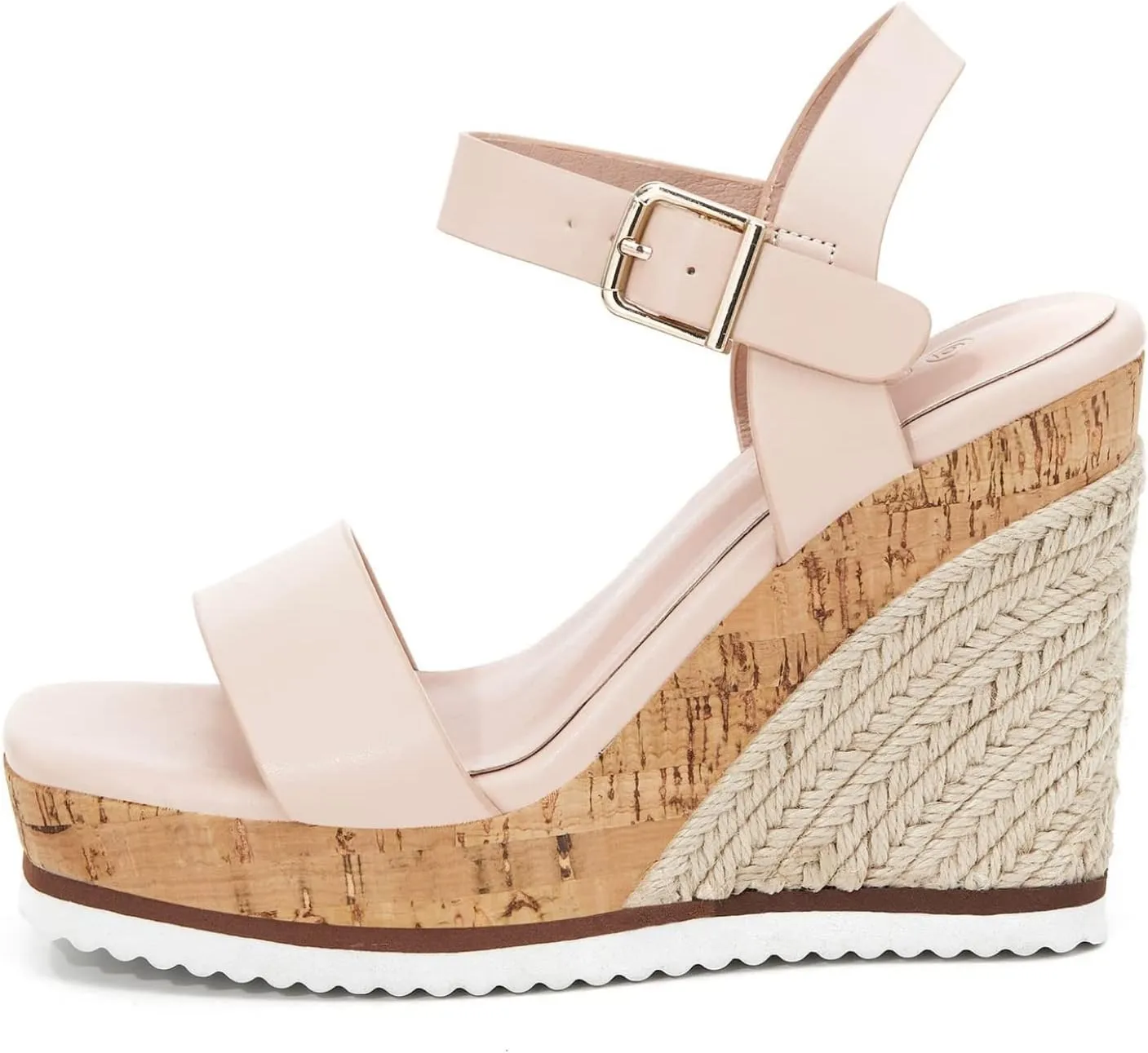 Coutgo Women's Espadrilles Wedge Platform Open Toe Ankle Strap Summer Dressy Sandals