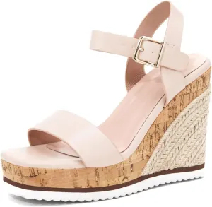 Coutgo Women's Espadrilles Wedge Platform Open Toe Ankle Strap Summer Dressy Sandals
