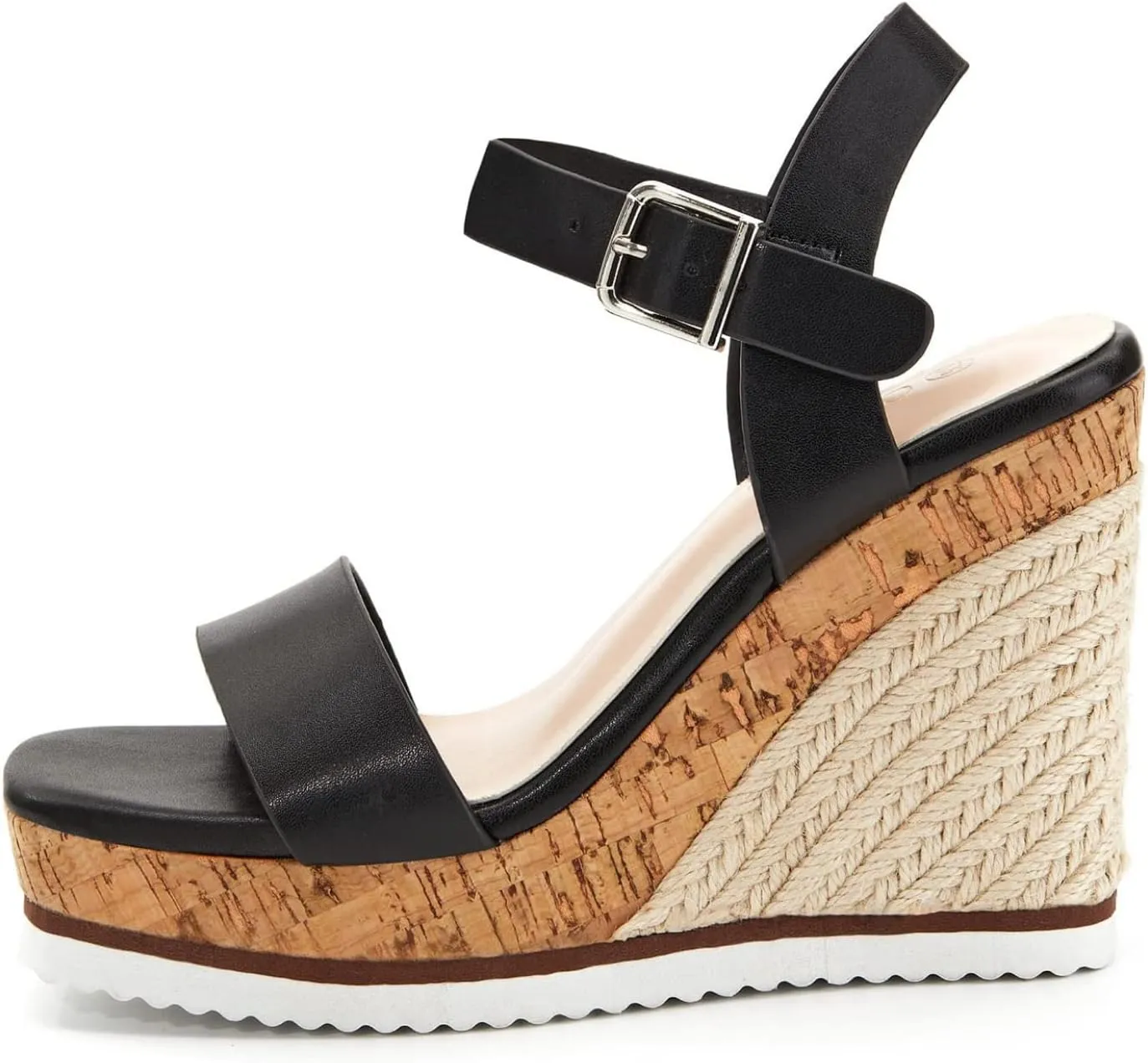 Coutgo Women's Espadrilles Wedge Platform Open Toe Ankle Strap Summer Dressy Sandals