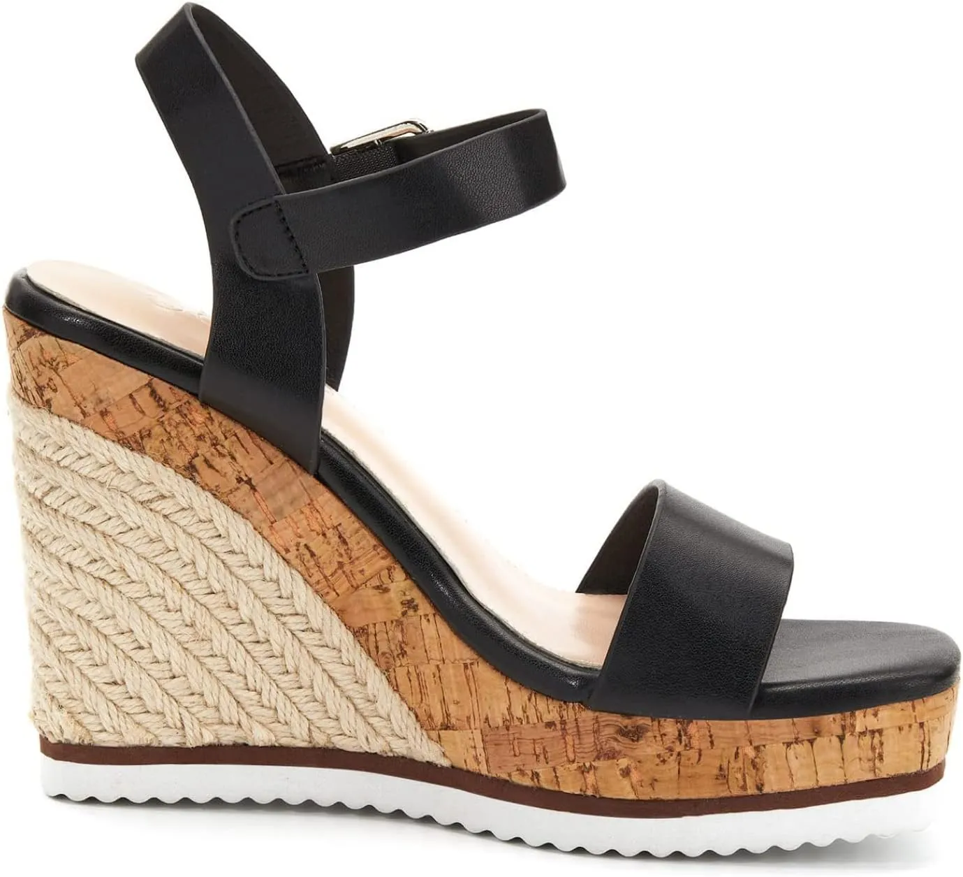 Coutgo Women's Espadrilles Wedge Platform Open Toe Ankle Strap Summer Dressy Sandals