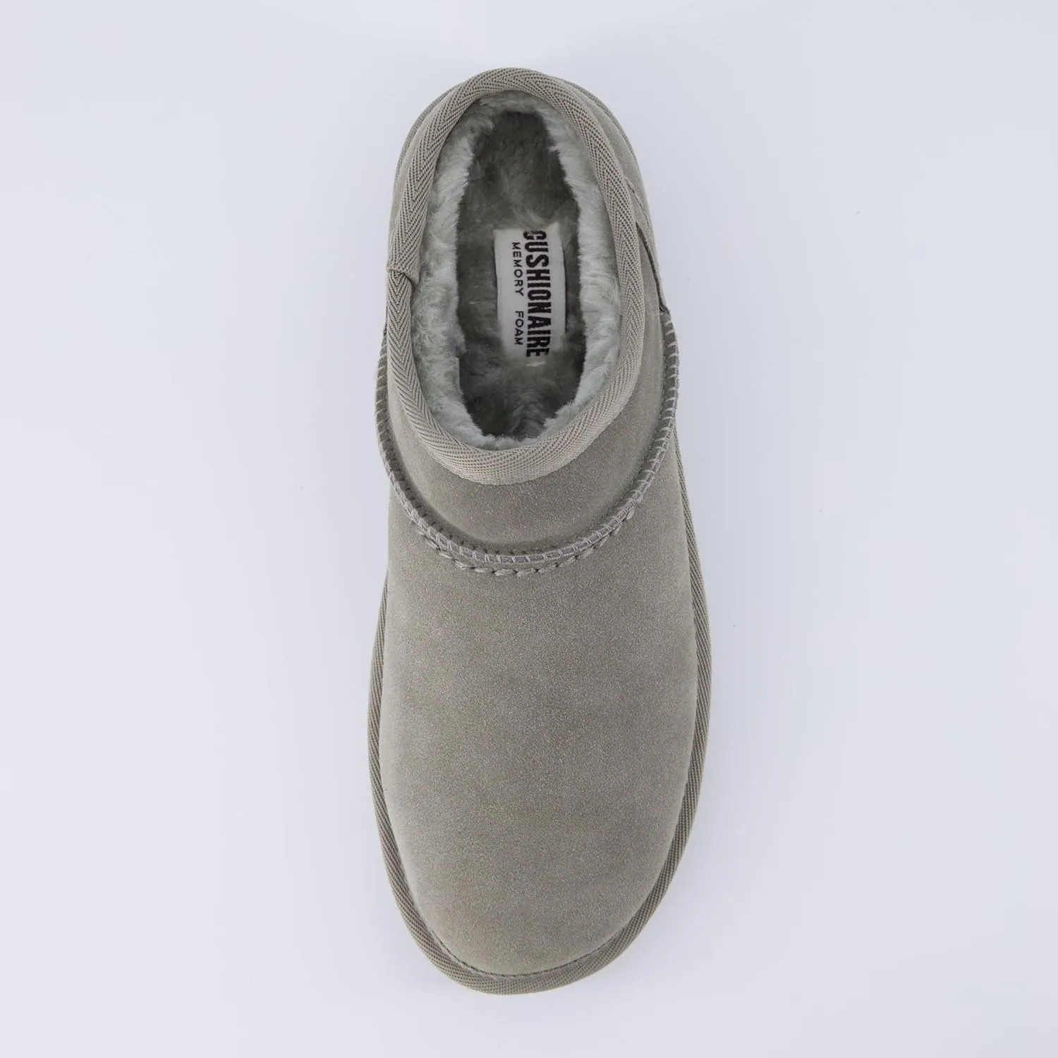CUSHIONAIRE Women's Hilo Genuine Suede cozy mule  Memory Foam