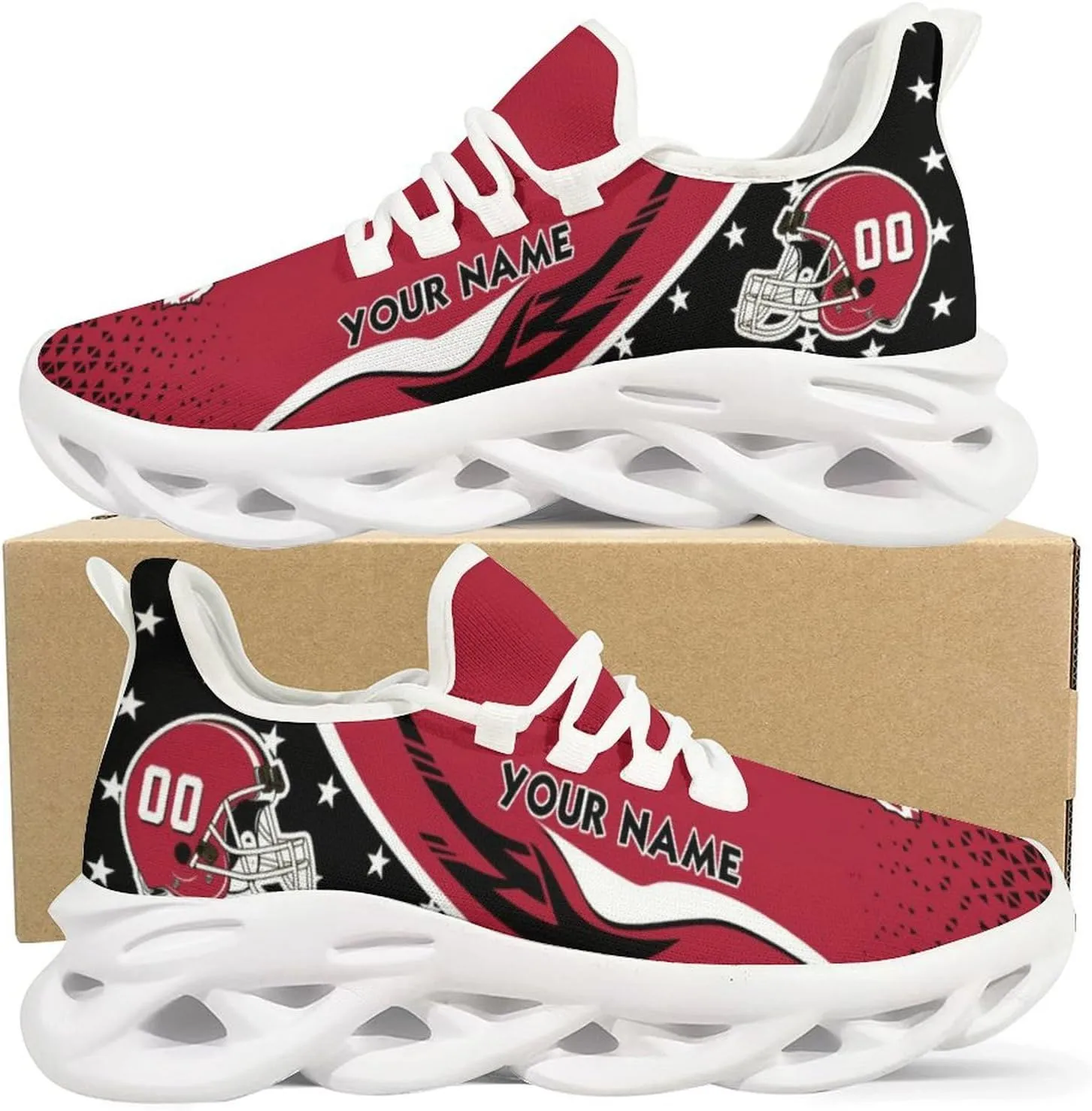 Custom Football Sneakers City Sports Slip-on Shoes Personalized Name Number, Gifts for Football Fans Men Women
