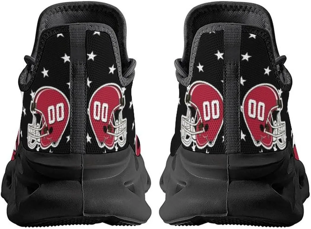 Custom Football Sneakers City Sports Slip-on Shoes Personalized Name Number, Gifts for Football Fans Men Women