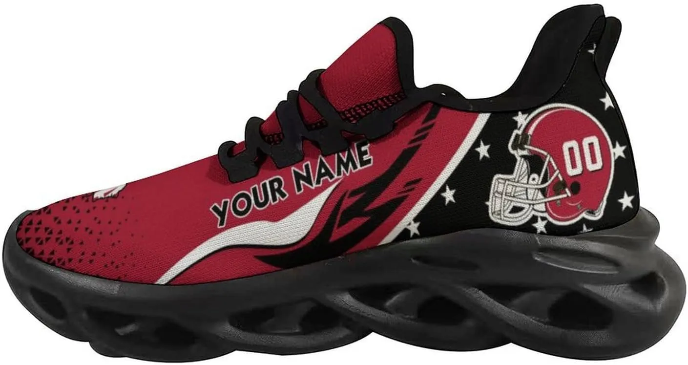Custom Football Sneakers City Sports Slip-on Shoes Personalized Name Number, Gifts for Football Fans Men Women