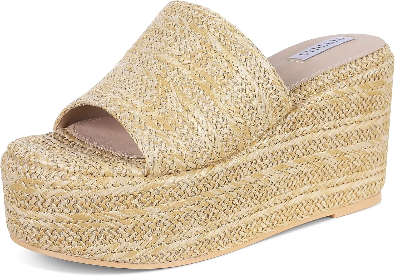 CYNLLIO Espadrilles Platform Sandals Open Toe Chunky High Heel Slides Fashion Summer Outdoor Beach Slippers Slip on Party Dress Shoes