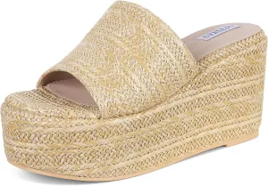 CYNLLIO Espadrilles Platform Sandals Open Toe Chunky High Heel Slides Fashion Summer Outdoor Beach Slippers Slip on Party Dress Shoes