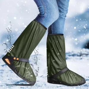 Desoto Premium Waterproof Rain Boot Shoe Cover with Zipper & Reflector, for Women & Men, Heavy Duty & Reusable