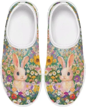 Doojoayie Funny Easter Shoes for Girls Slip On Sneakers Sport Running Shoes