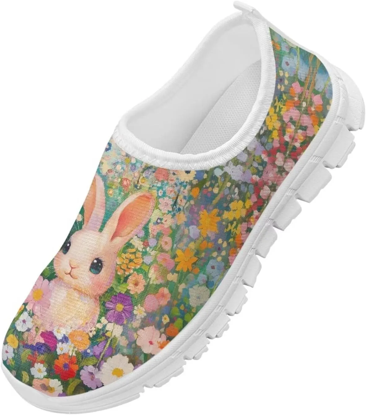 Doojoayie Funny Easter Shoes for Girls Slip On Sneakers Sport Running Shoes