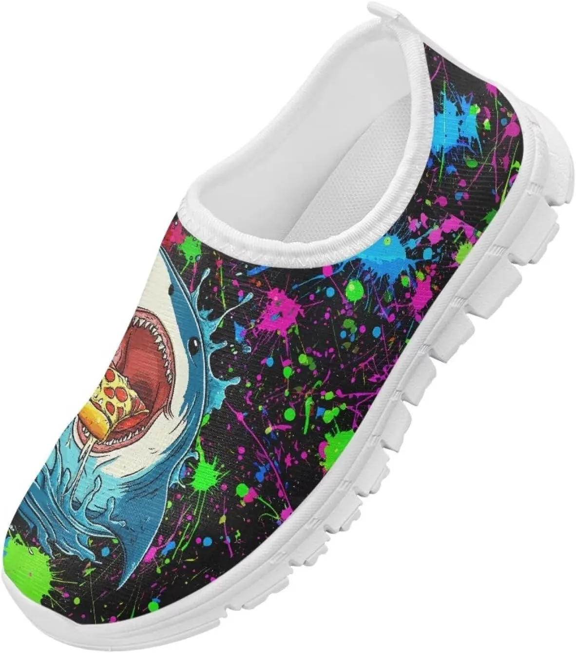 Doojoayie Running Shoes for Boys Slip On Sneakers Anti-Slip Workout Shoes Black