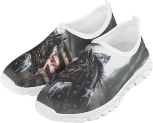 Doojoayie Running Shoes for Boys Slip On Sneakers Anti-Slip Workout Shoes Black