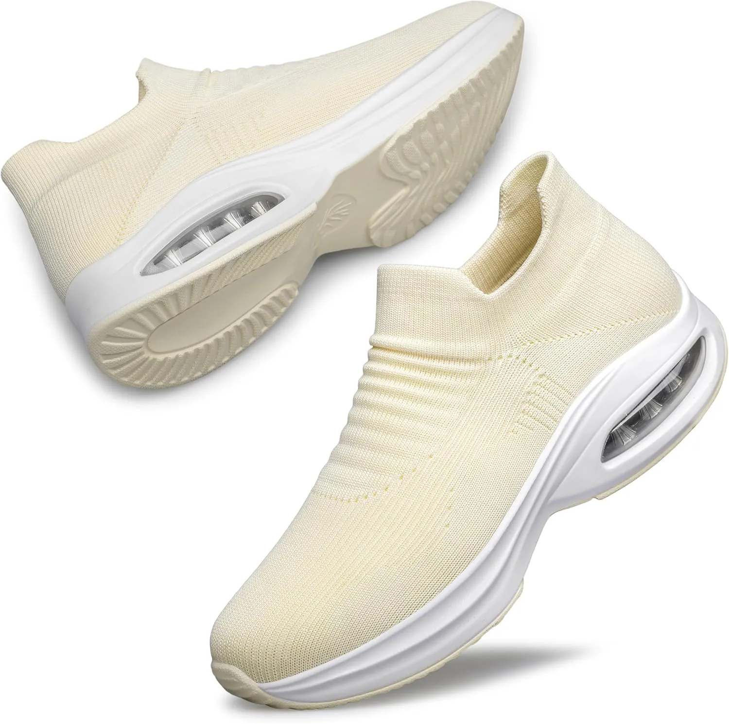 DOUSSPRT Womens Walking Shoes Sock Casual Ladies Fashion Sneakers Comfortable Slip On Air Cushion Platform