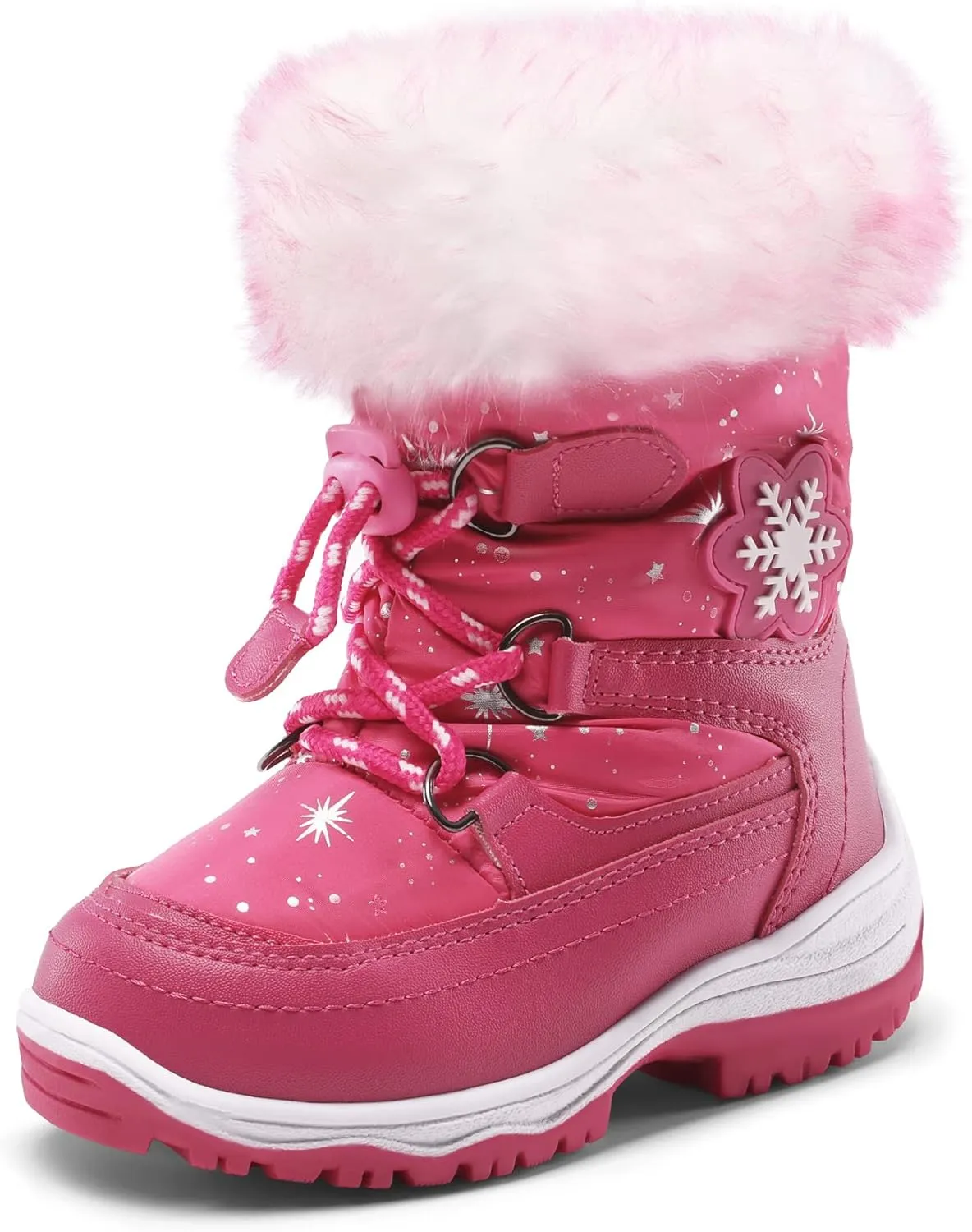 DREAM PAIRS Girls Toddler Snow Boots Slip Resistant Faux Fur Lined Mid Calf Little Kids Winter Shoes