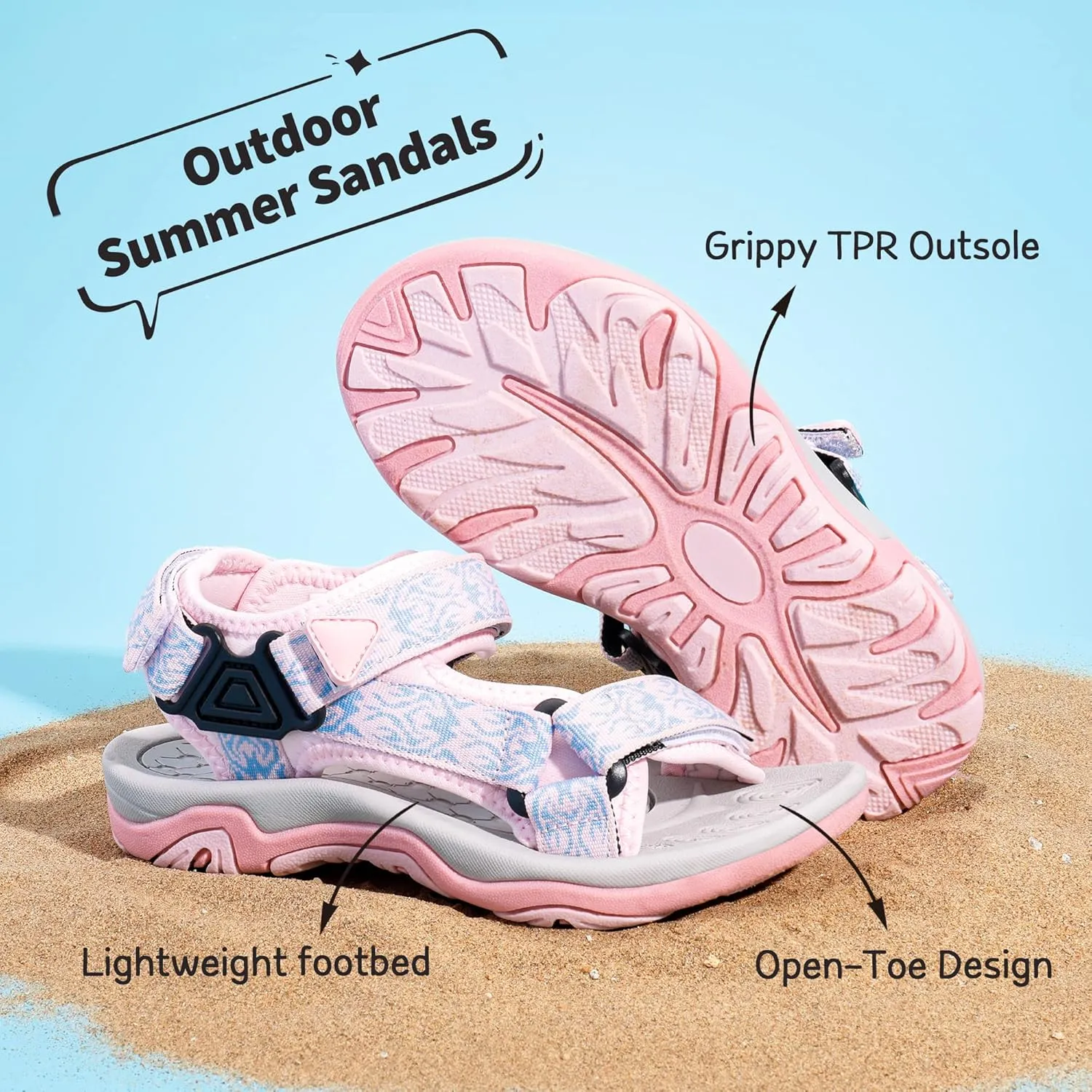DREAM PAIRS Kids Adventurous Light-Weight Adjustable Straps Summer Sandals (Toddler/Little Kid/Big Kid)