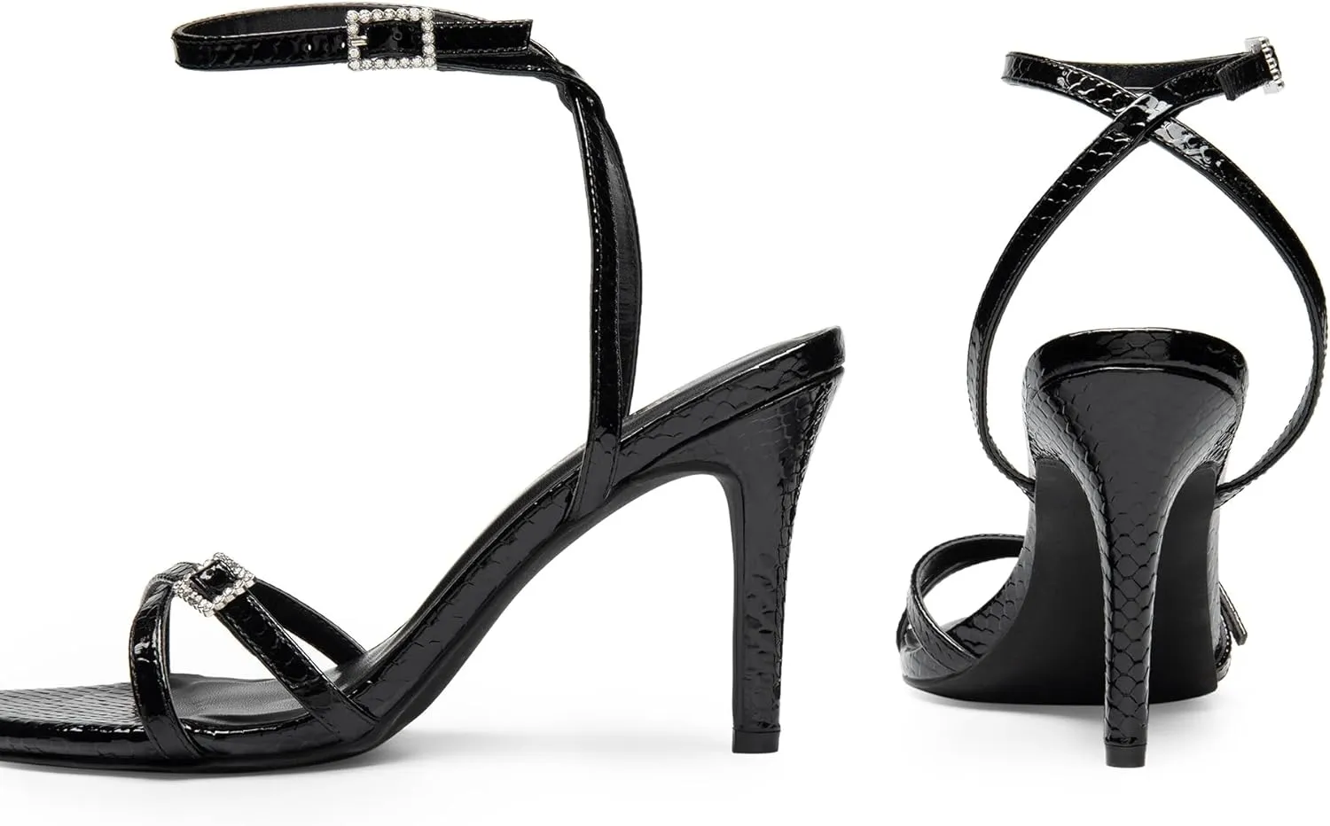DREAM PAIRS Pointy Toe Heels for Women Stiletto Sexy Strappy Ankle Strap 3.7 inch High Heel Sandals for Party Prom
