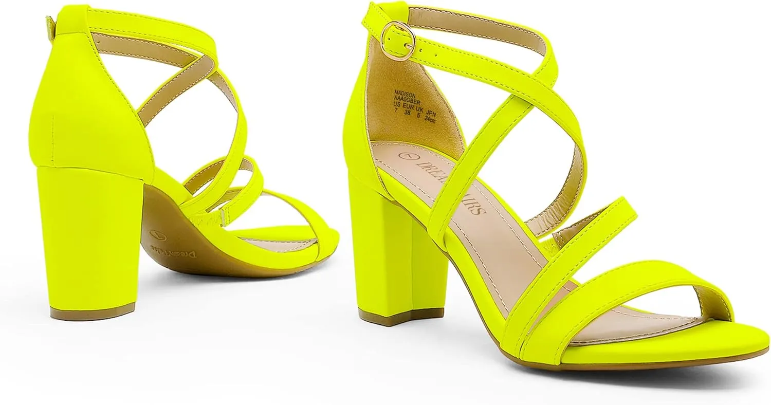DREAM PAIRS Women’s Ankle Strap Dress Pump Low Chunky Heel Sandals