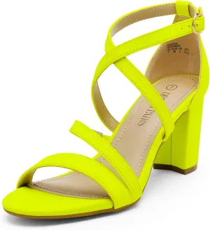 DREAM PAIRS Women’s Ankle Strap Dress Pump Low Chunky Heel Sandals