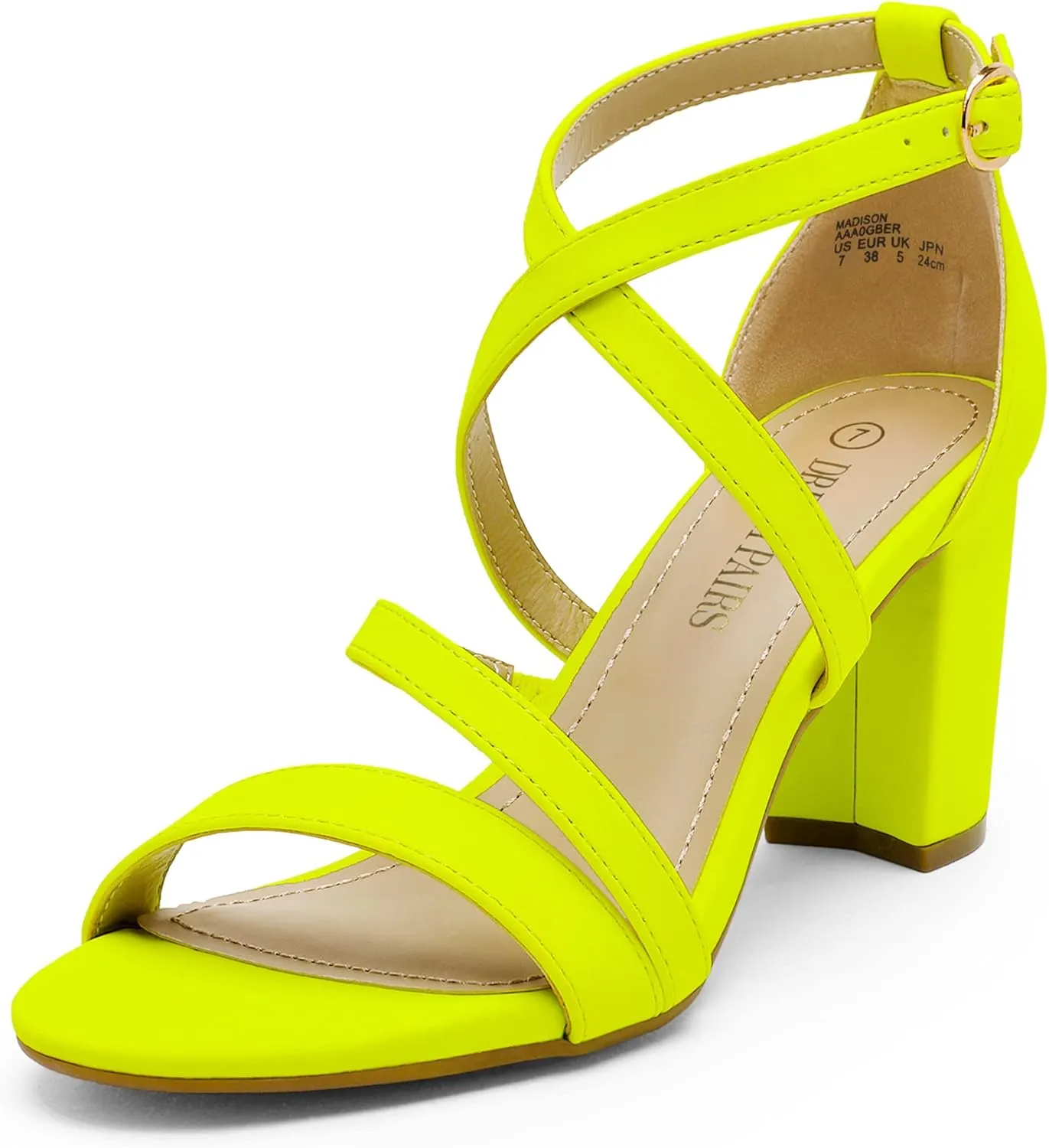 DREAM PAIRS Women’s Ankle Strap Dress Pump Low Chunky Heel Sandals