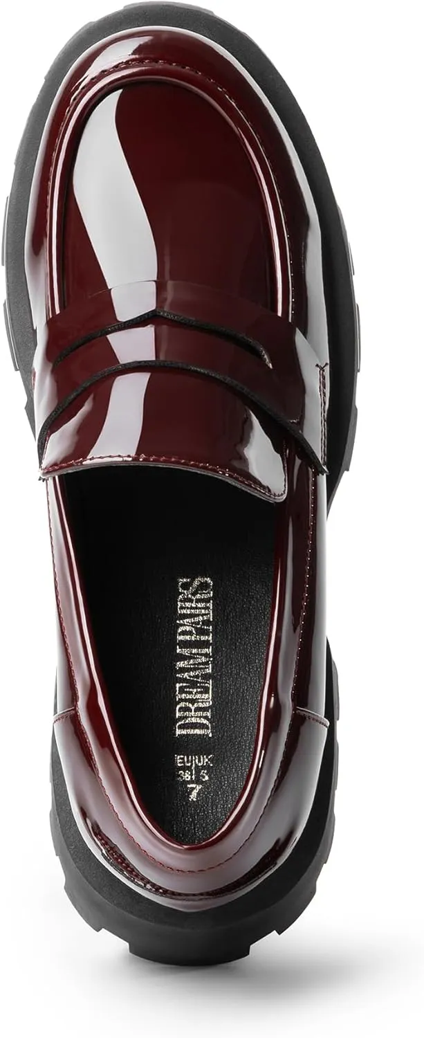 DREAM PAIRS Women's Loafers, Lug Sole Slip On Platform Chunky Penny Loafers for Women Dressy and Work, Business Casual Shoes for Women