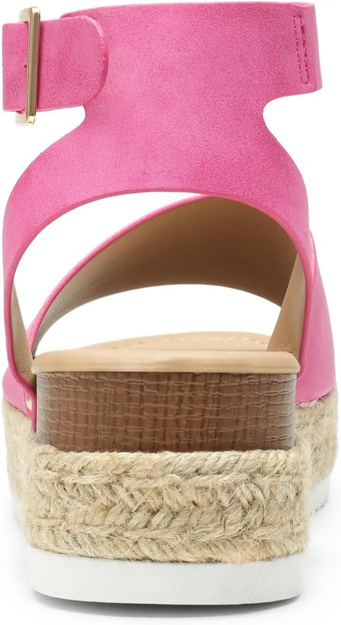 DREAM PAIRS Women's Platform Espadrilles Casual Ankle Strap Wedge Sandals Comfortable Dressy Summer Shoes