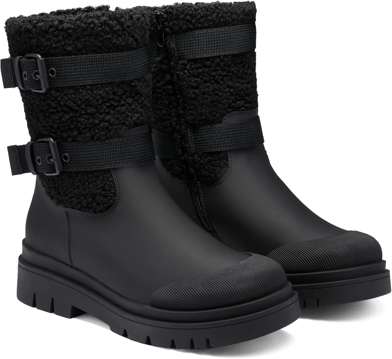 DREAM PAIRS Women's Waterproof Winter Snow Boots with Warm Comfortable Fur Lining, Anti Slip Rubber Mid-Calf Booties Outdoor