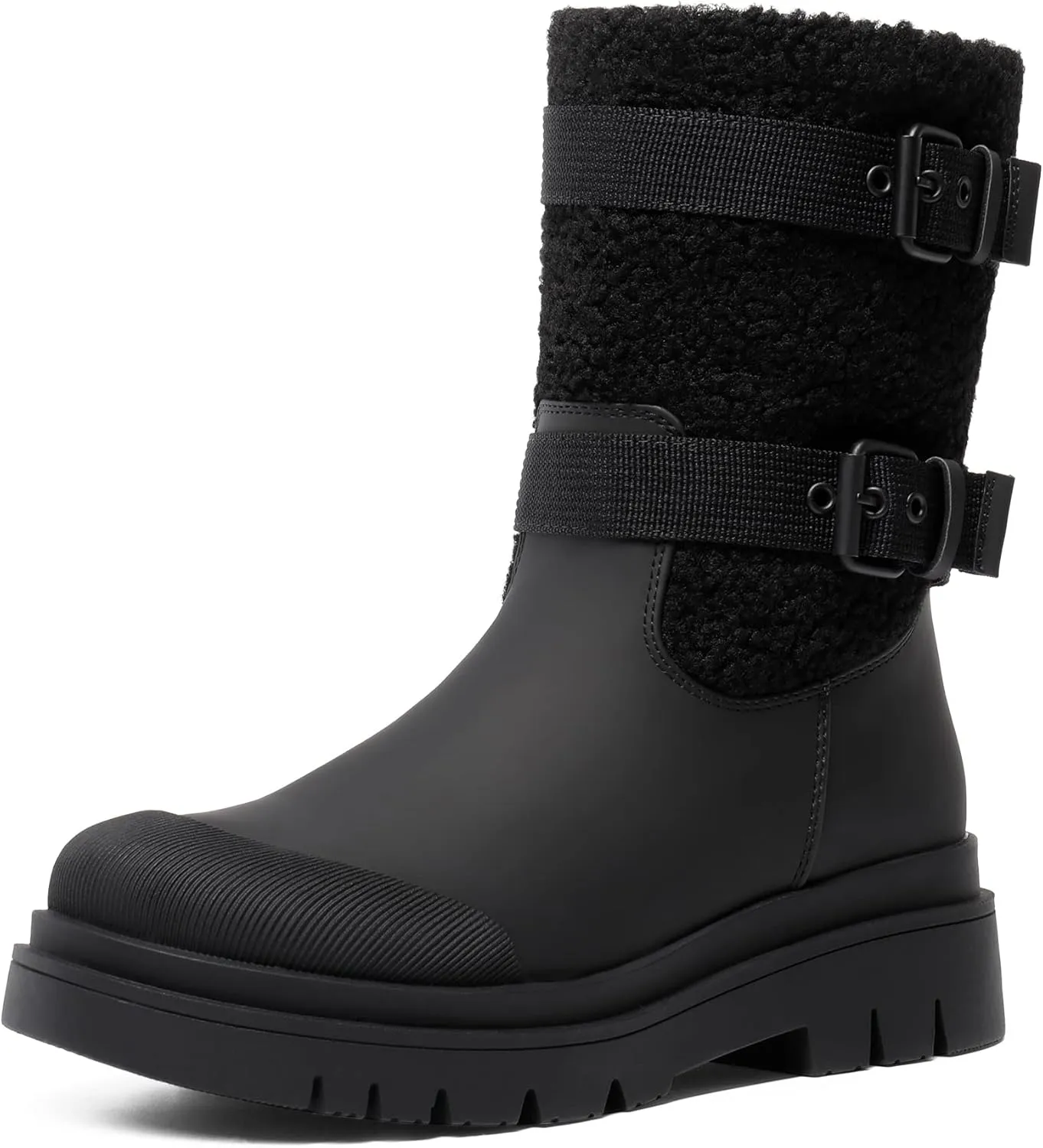 DREAM PAIRS Women's Waterproof Winter Snow Boots with Warm Comfortable Fur Lining, Anti Slip Rubber Mid-Calf Booties Outdoor