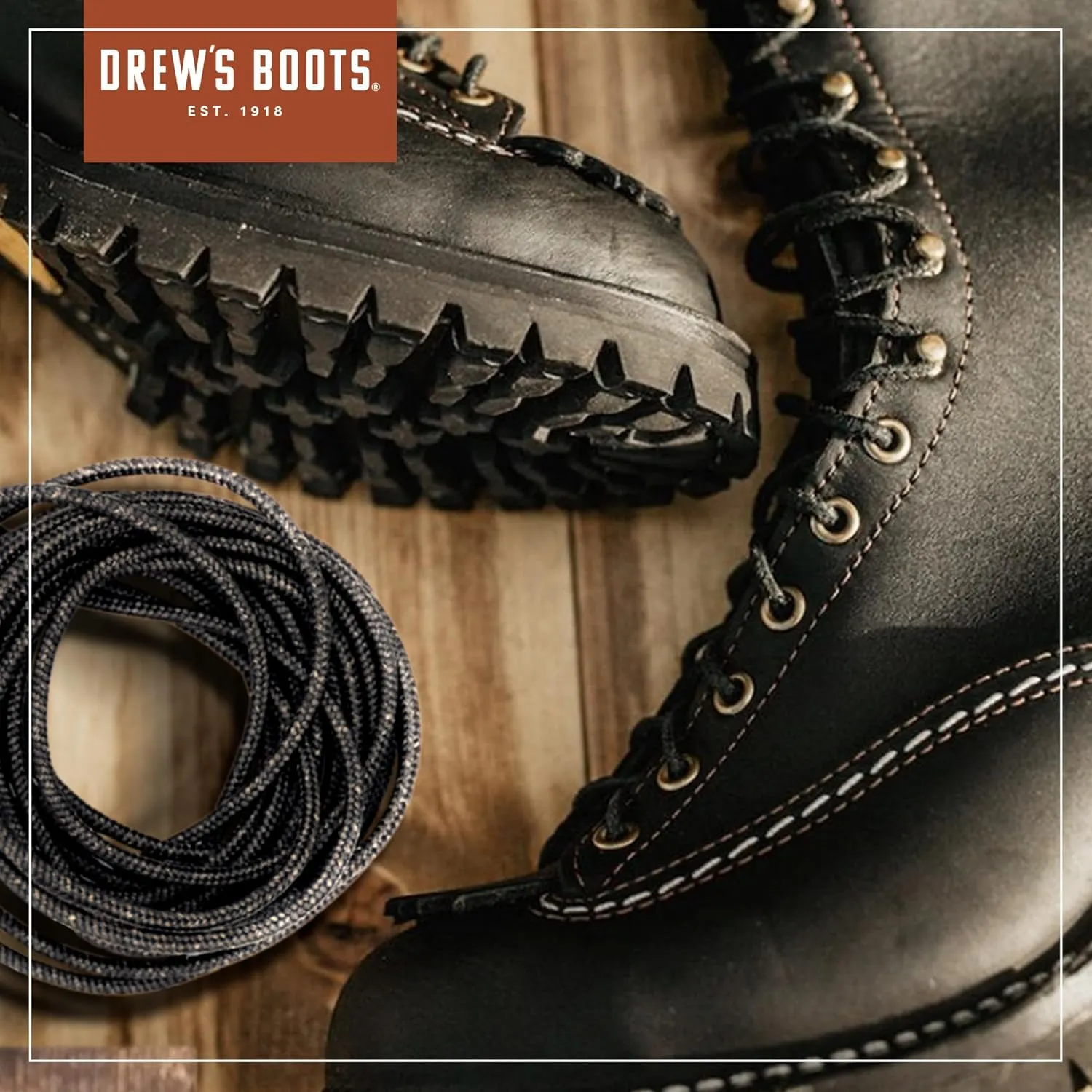 Drew's Boots Technora Boot Laces for Men and Women - Virtually Unbreakable, Braided, Flame-Resistant Work Boot Laces