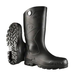 DUNLOP Protective Footwear, Chesapeake Plain Toe, 100% Waterproof, Lightweight and Durable PVC Boots, Slip Resistant, 8677577.14, Size 14 US, Black