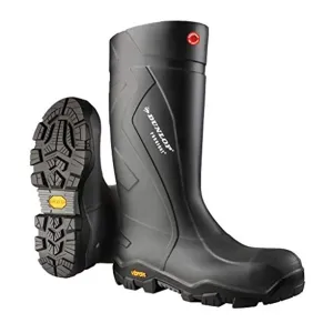 DUNLOP Protective Footwear, Purofort  Expander full safety with Vibram sole Omega, 100% Waterproof Purofort Material, Lightweight and Durable Protective Footwear,EC02A33.10, Size 10 US