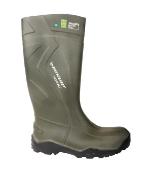 DUNLOP Protective Footwear, Purofort  full safety Green/Black, 100% Waterproof Purofort Material, Lightweight and Durable Protective Footwear, Slip-Resistant, E762943.09, Size 9 US