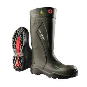 DUNLOP Protective Footwear, Purofort  full safety Green/Black, 100% Waterproof Purofort Material, Lightweight and Durable Protective Footwear, Slip-Resistant, E762943.16, Size 16 US
