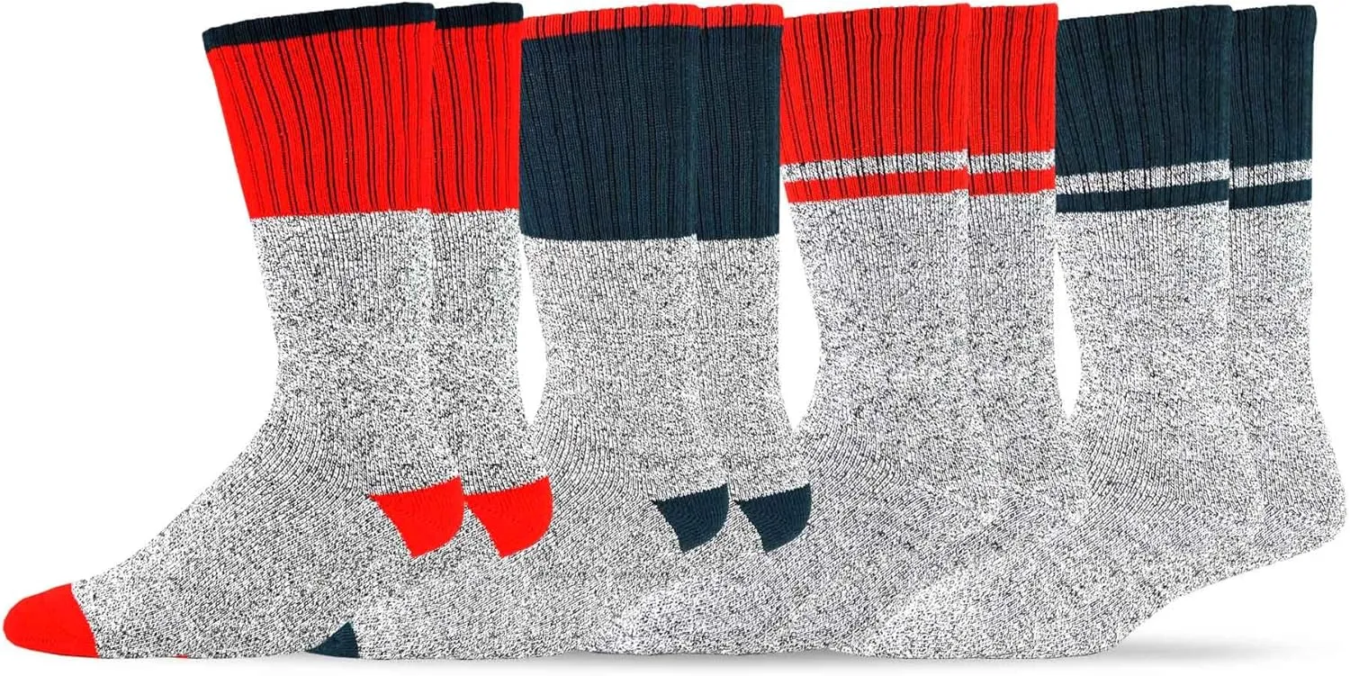 Eco Friendly Heavy Weight Recyled Cotton Winter Thermal Boot Socks Multi Pair for Women Men