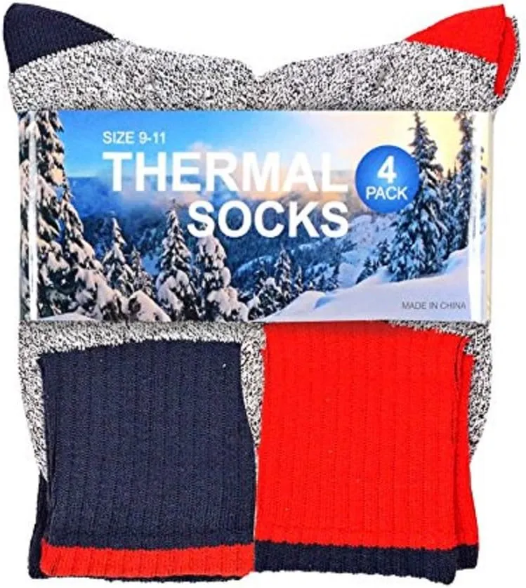 Eco Friendly Heavy Weight Recyled Cotton Winter Thermal Boot Socks Multi Pair for Women Men