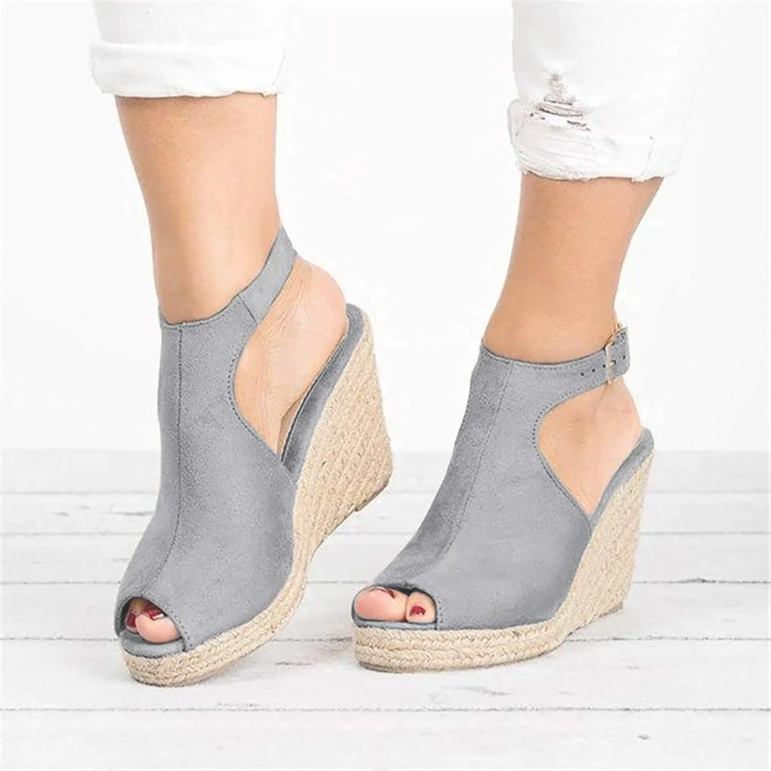 Eduavar Wedge Sandals for Women, Sandals Women Retro Roman Sandals Summer Breathable Sandals Outdoor Flip Flops