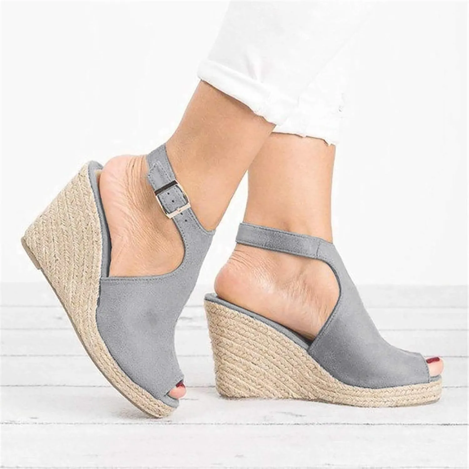 Eduavar Wedge Sandals for Women, Sandals Women Retro Roman Sandals Summer Breathable Sandals Outdoor Flip Flops