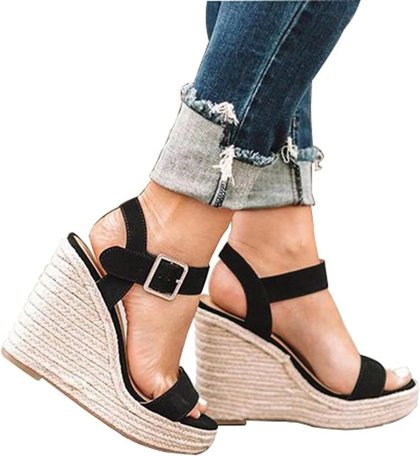 Eduavar Wedge Sandals for Women, Sandals Women Retro Roman Sandals Summer Breathable Sandals Outdoor Flip Flops