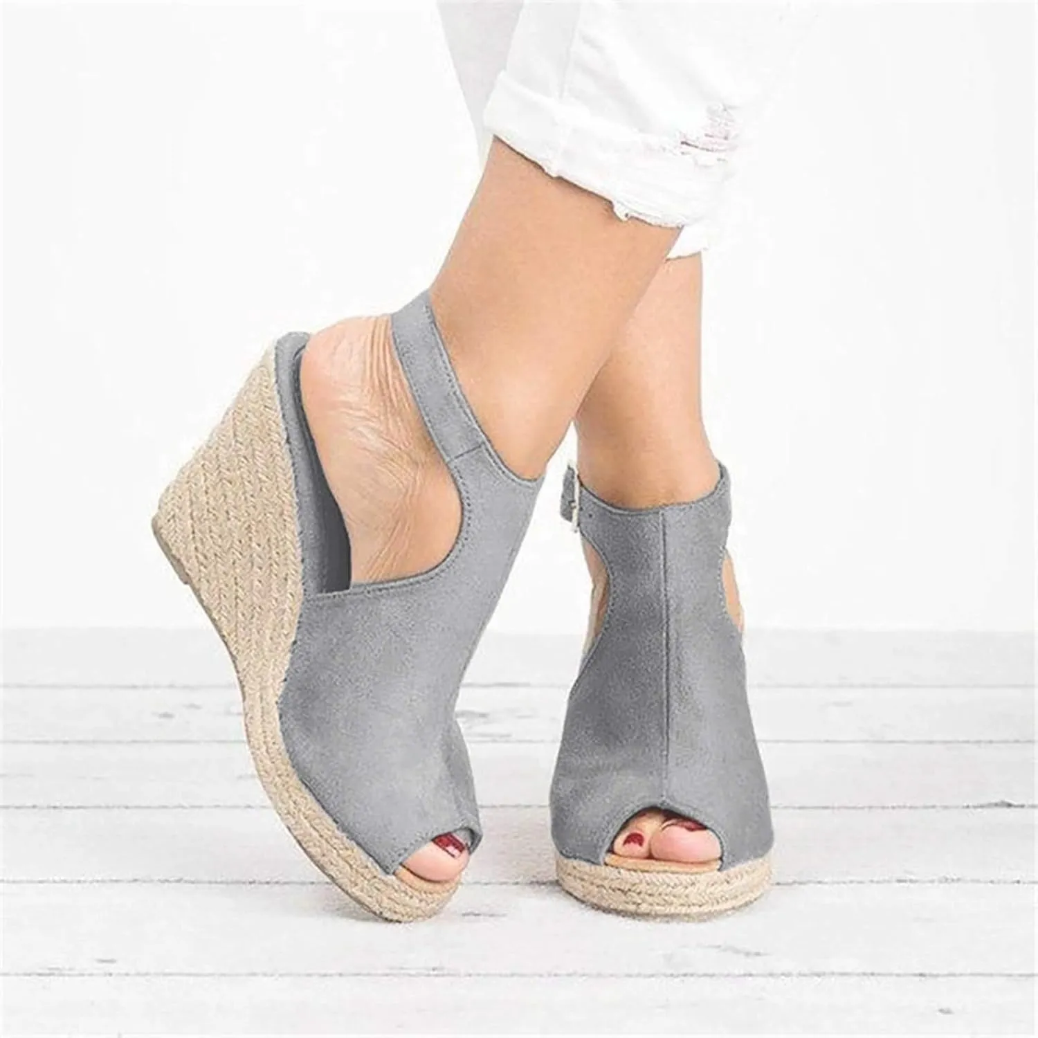 Eduavar Wedge Sandals for Women, Sandals Women Retro Roman Sandals Summer Breathable Sandals Outdoor Flip Flops