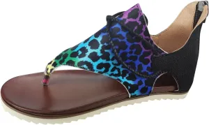 Eduavar Wedge Sandals for Women, Women's Sandals Lace Trim Ring Toe Floral Flat Sandals Dressy Summer Beach Sandals