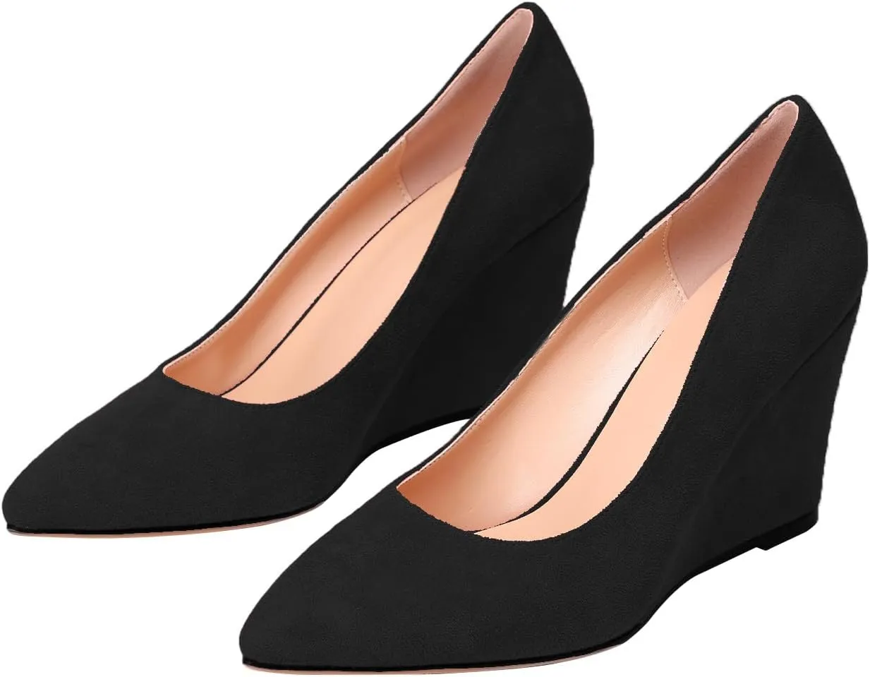 Elegant Women's Closed Toe Wedge Sandals - Comfortable Slip-On Pumps for Formal Events, Weddings, Office Work, and Dressy Occasions in