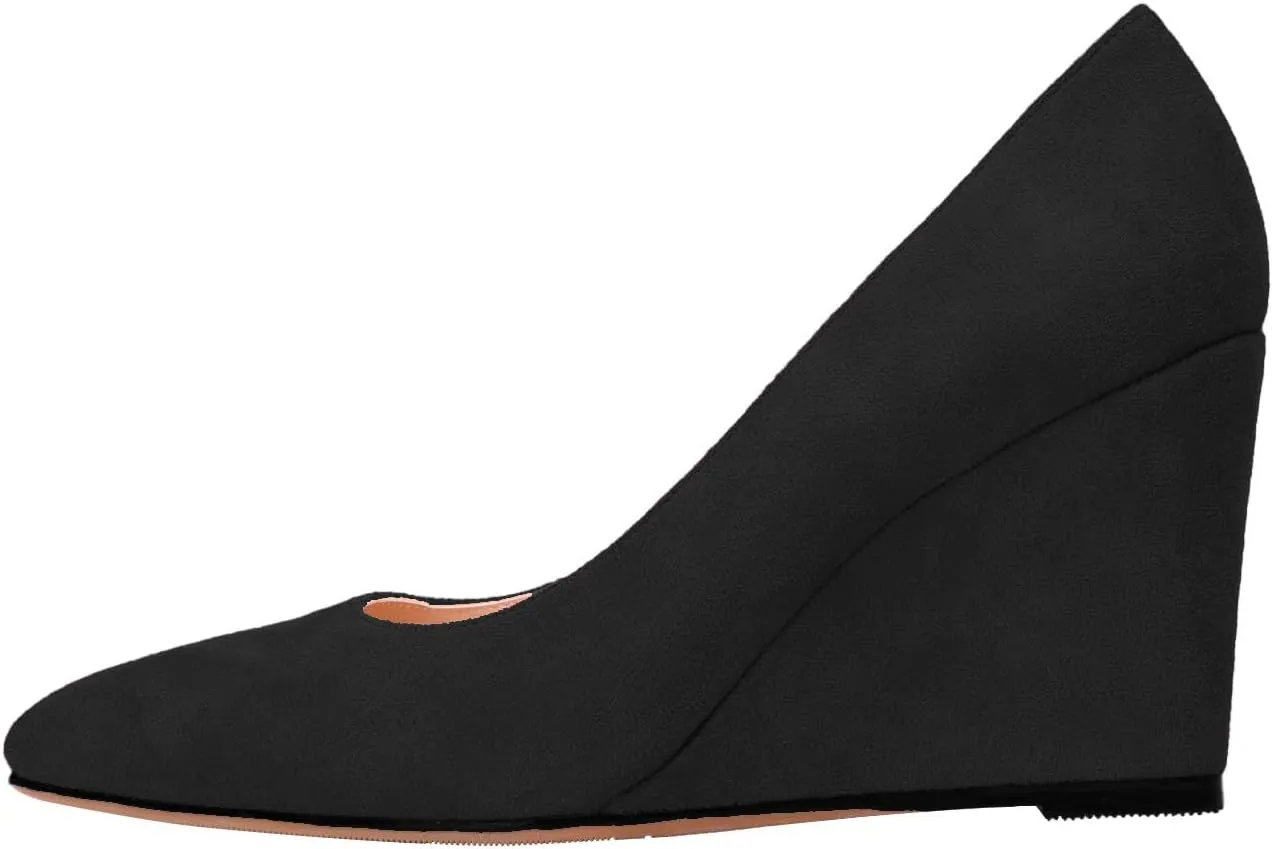 Elegant Women's Closed Toe Wedge Sandals - Comfortable Slip-On Pumps for Formal Events, Weddings, Office Work, and Dressy Occasions in
