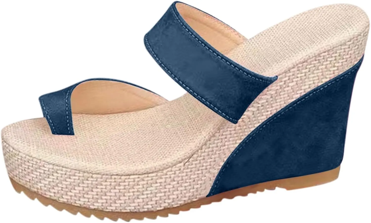 Espadrilles Wedge Sandals for Women Ring Toe Summer Dressy Beach Sandals Slingback Slip On Dress Shoes Wide Width High Heel Shoes