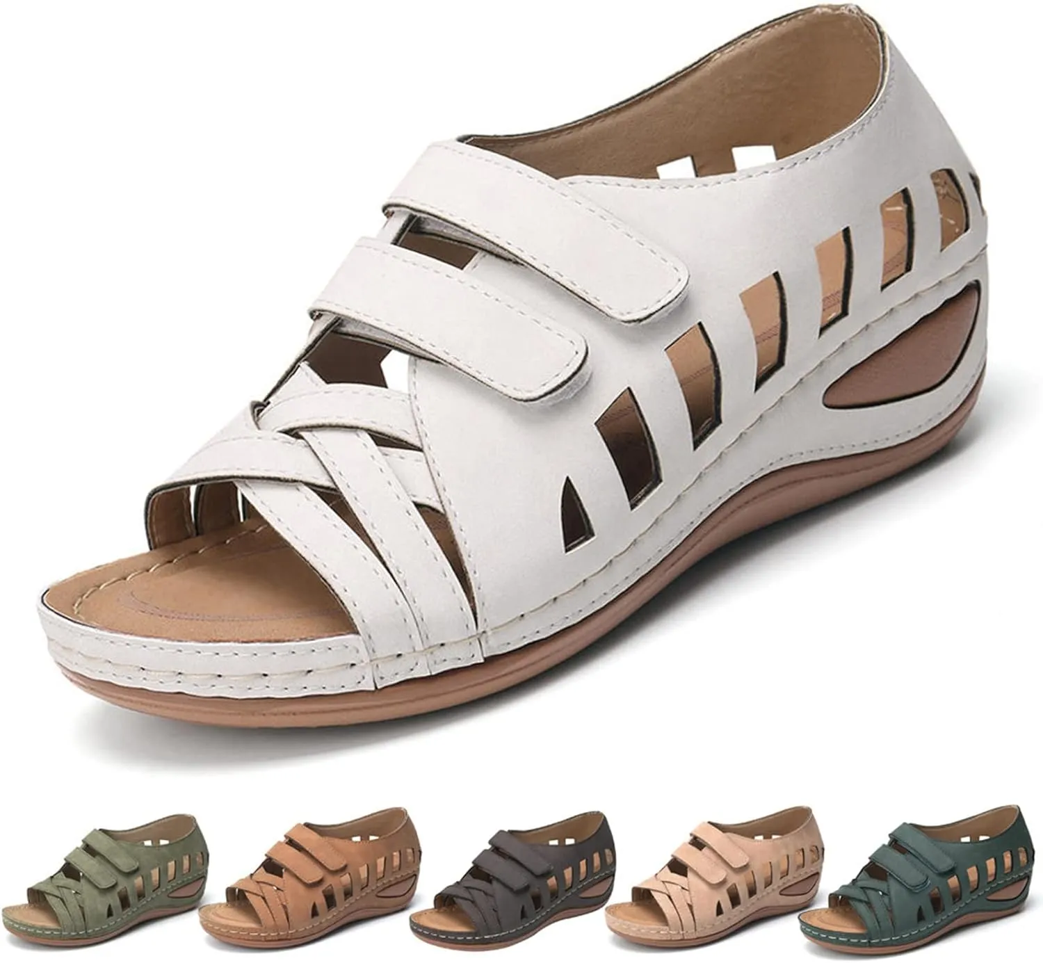 Extra Wide Diabetic Easy Slip On Shoes for Elderly Women Woman Beach Sandals Summer Dressy Platform Wedges for Women Evening Women's Brown Sandals Silver Sandals Women Flat Two Strap Sandals Women