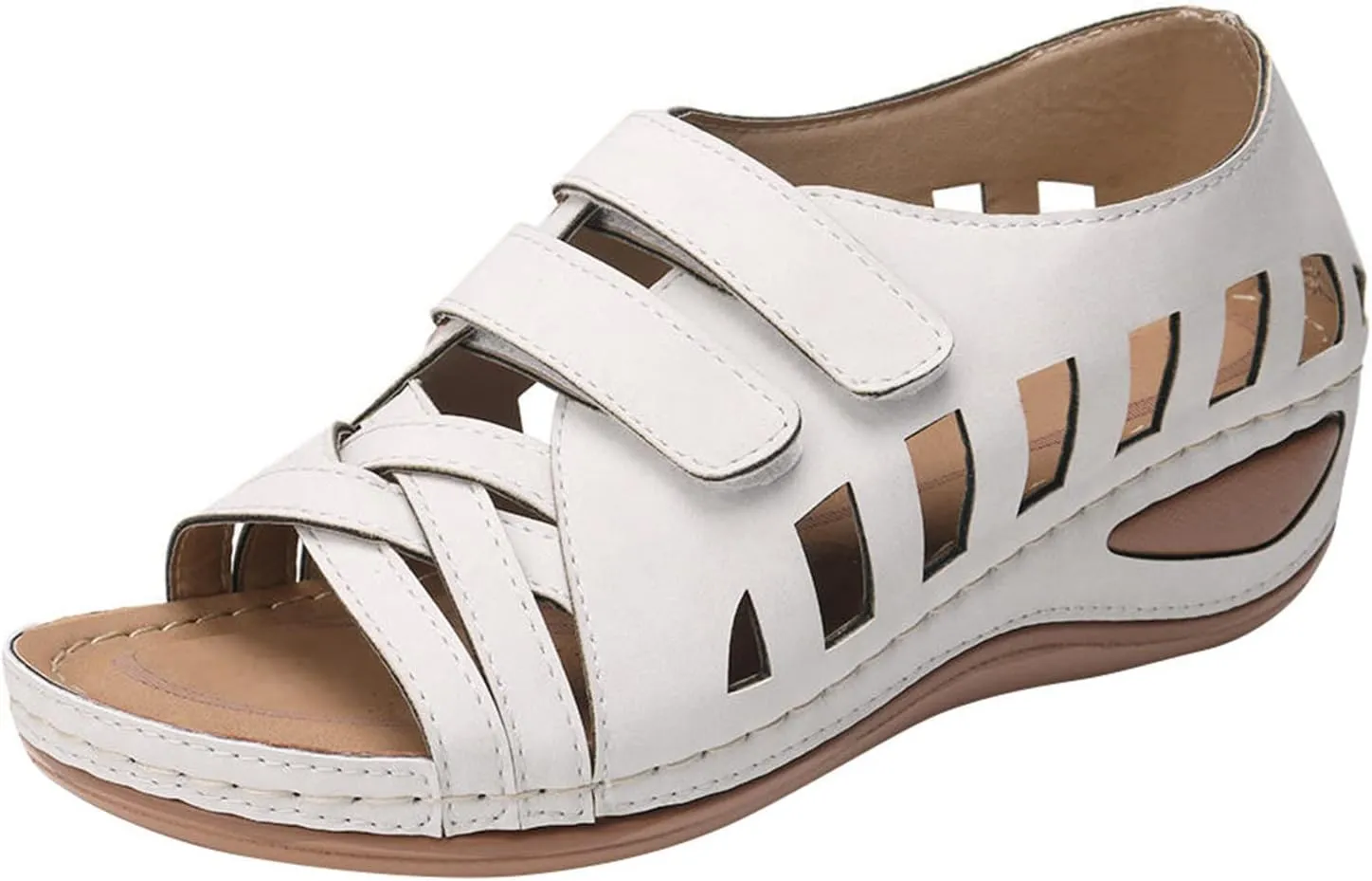 Extra Wide Diabetic Easy Slip On Shoes for Elderly Women Woman Beach Sandals Summer Dressy Platform Wedges for Women Evening Women's Brown Sandals Silver Sandals Women Flat Two Strap Sandals Women