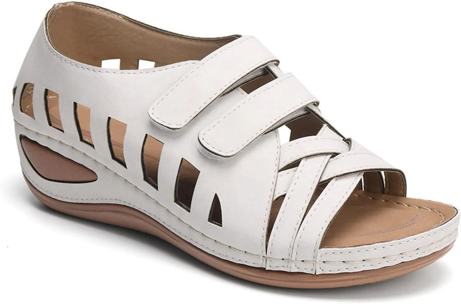 Extra Wide Diabetic Easy Slip On Shoes for Elderly Women Woman Beach Sandals Summer Dressy Platform Wedges for Women Evening Women's Brown Sandals Silver Sandals Women Flat Two Strap Sandals Women