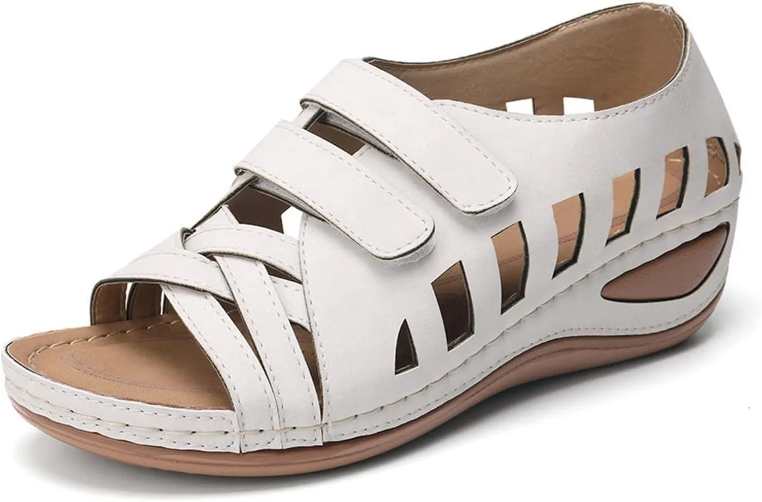 Extra Wide Diabetic Easy Slip On Shoes for Elderly Women Woman Beach Sandals Summer Dressy Platform Wedges for Women Evening Women's Brown Sandals Silver Sandals Women Flat Two Strap Sandals Women