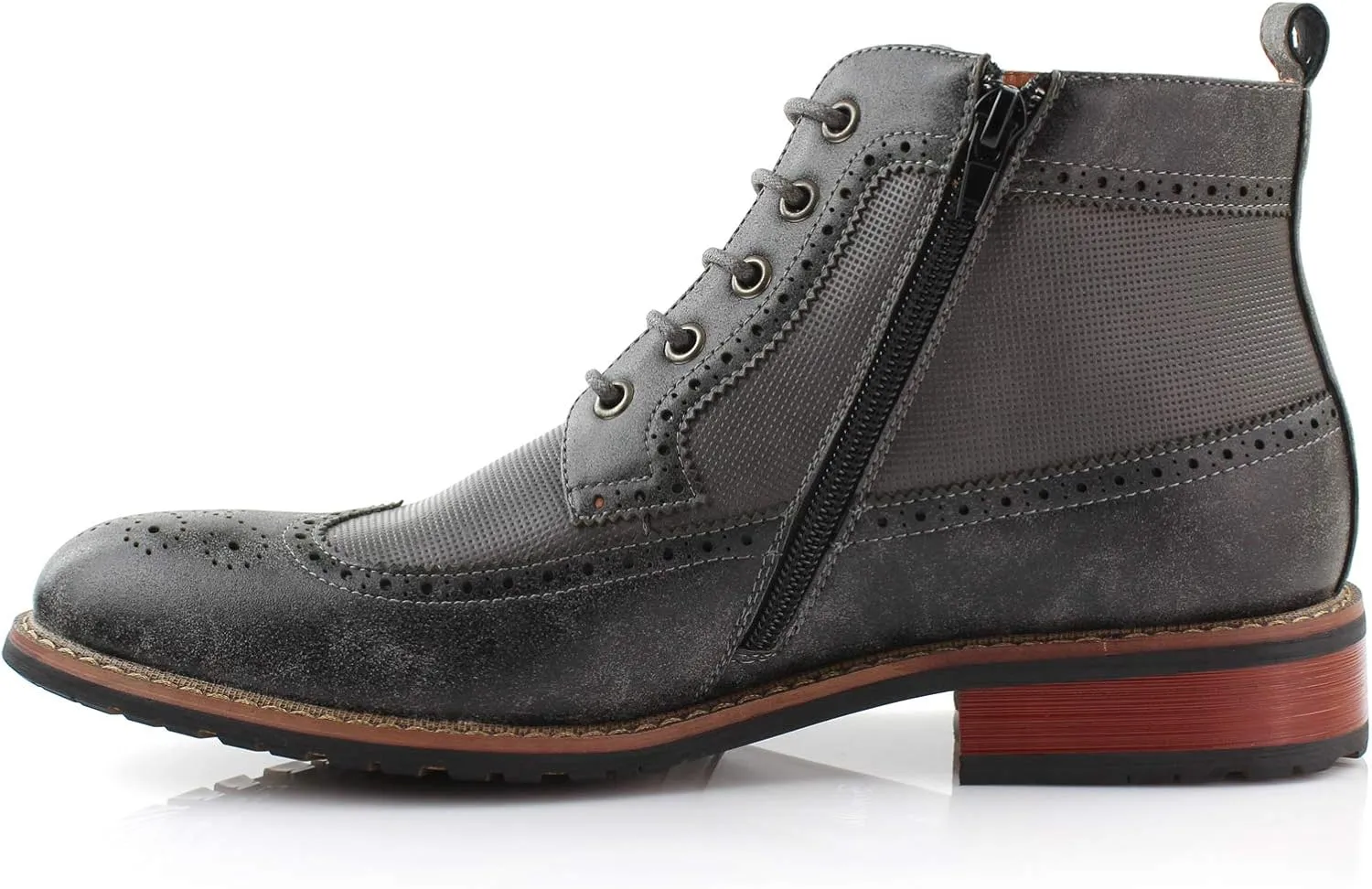 Ferro Aldo Gideon MFA806087 Men's Wing-Tip Plaid Dress Boots